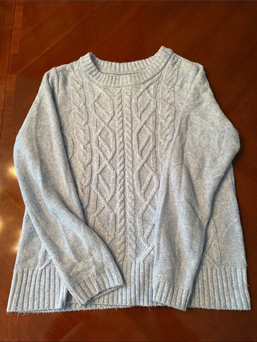 croft & barrow Light blue Cable Knit Crewneck Sweater